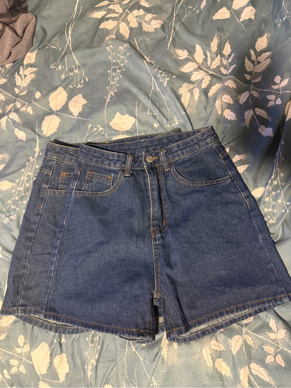 SHEIN Dark Blue High-Rise Denim Shorts